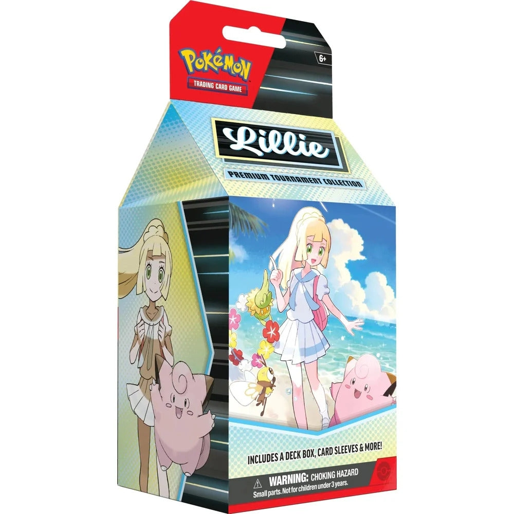 Pokémon Lillie Premium Tournament Collection – engelsk boks med boosterpakker og Lillie promo-kort