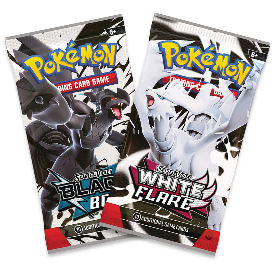 Pokémon Black Bolt / White Flare – Mini Tin med 2 engelske boosterpakker.
