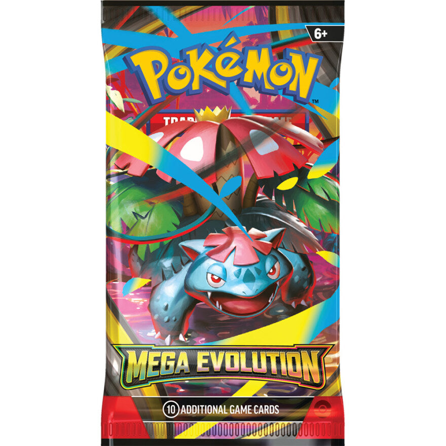 Pokémon Mega Evolution boosterpakke – engelsk pakke med 10 kort fra Mega-serien.