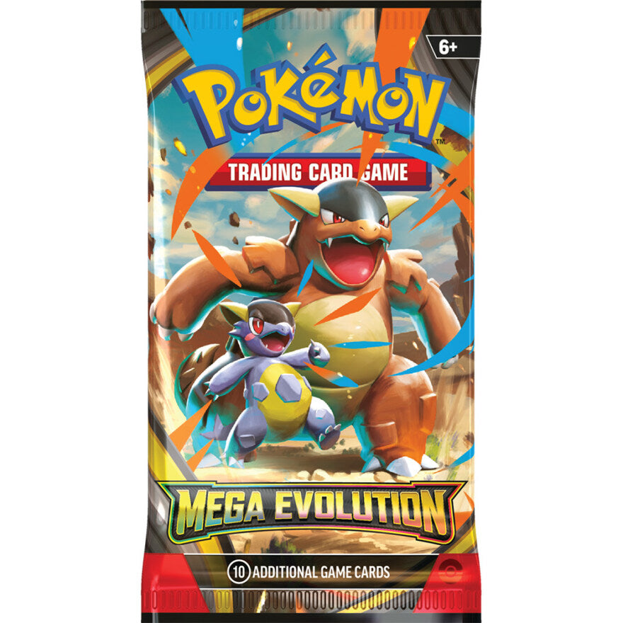 Pokémon Mega Evolution boosterpakke – engelsk pakke med 10 kort fra Mega-serien.