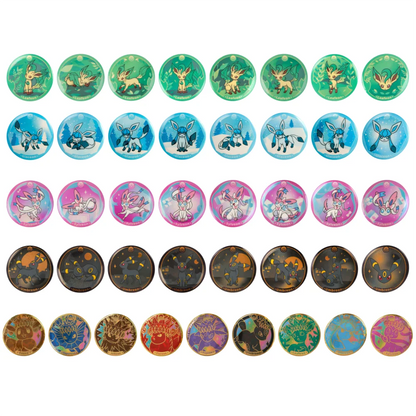 Pokémon Crystal Gathering Badge Set – kinesisk samleboks med Pokémon-merker og boosterinnhold.