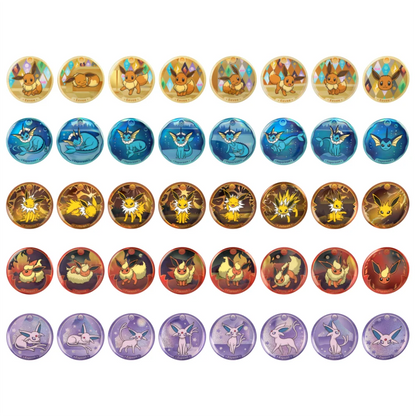 Pokémon Crystal Gathering Badge Set – kinesisk samleboks med Pokémon-merker og boosterinnhold.